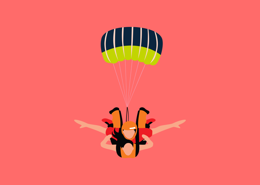 Tandem skydive for one guest without camera footage